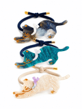 3-Pack Acetate Cat Design Elastic Hair Ties – Cute High-Quality Stretch Ponytail Holders for Women