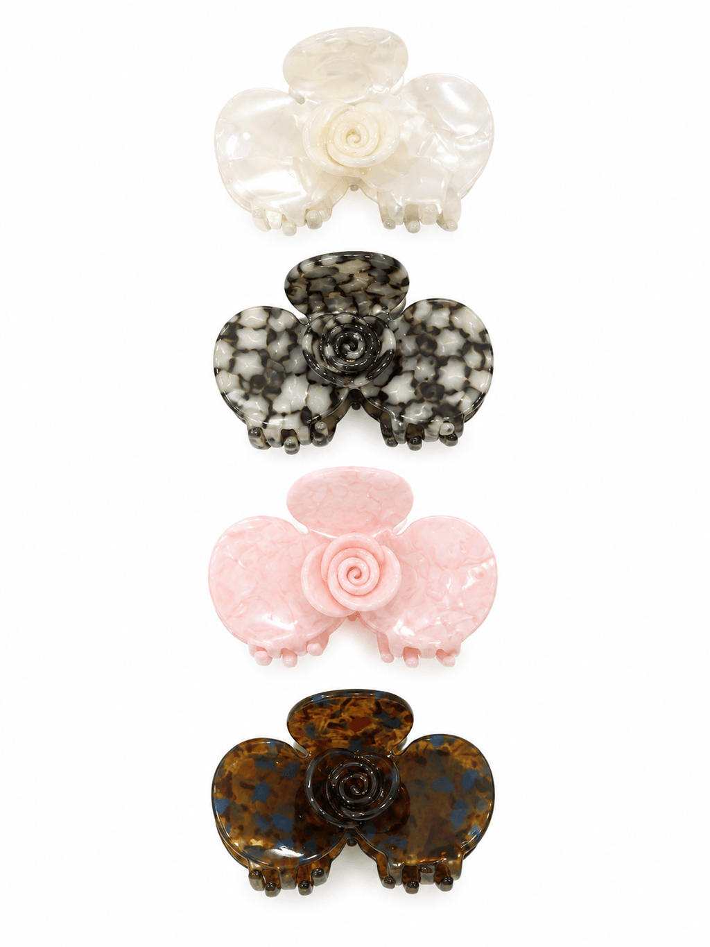 3D Flower Acetate Hair Claw Clip – Vintage Floral Hair Accessory