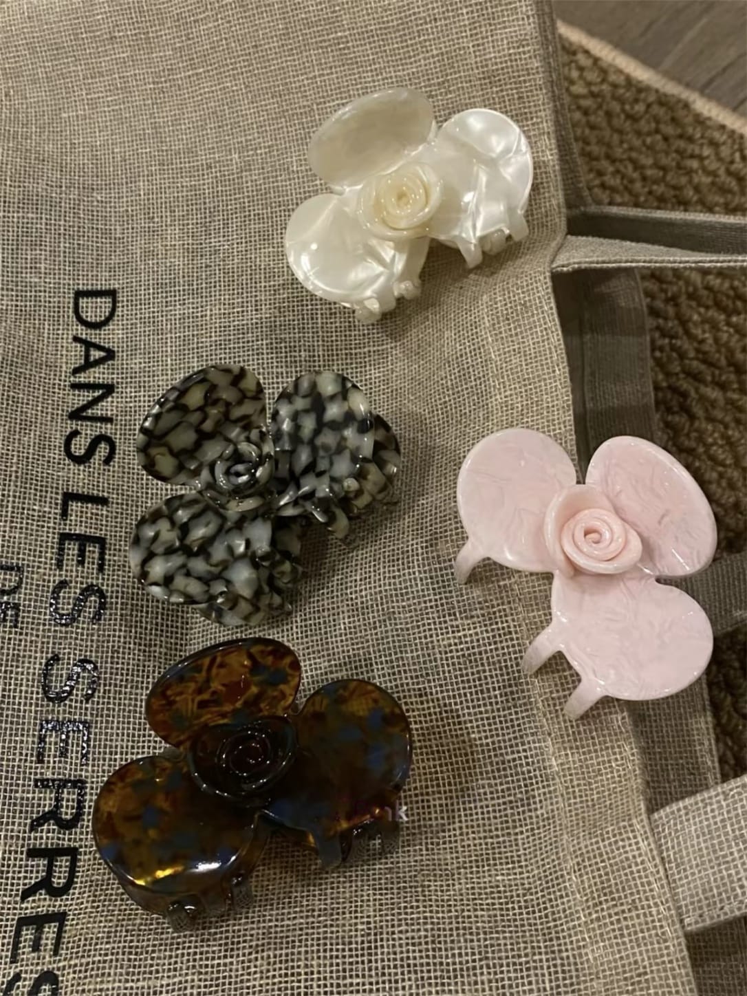3D Flower Acetate Hair Claw Clip – Vintage Floral Hair Accessory
