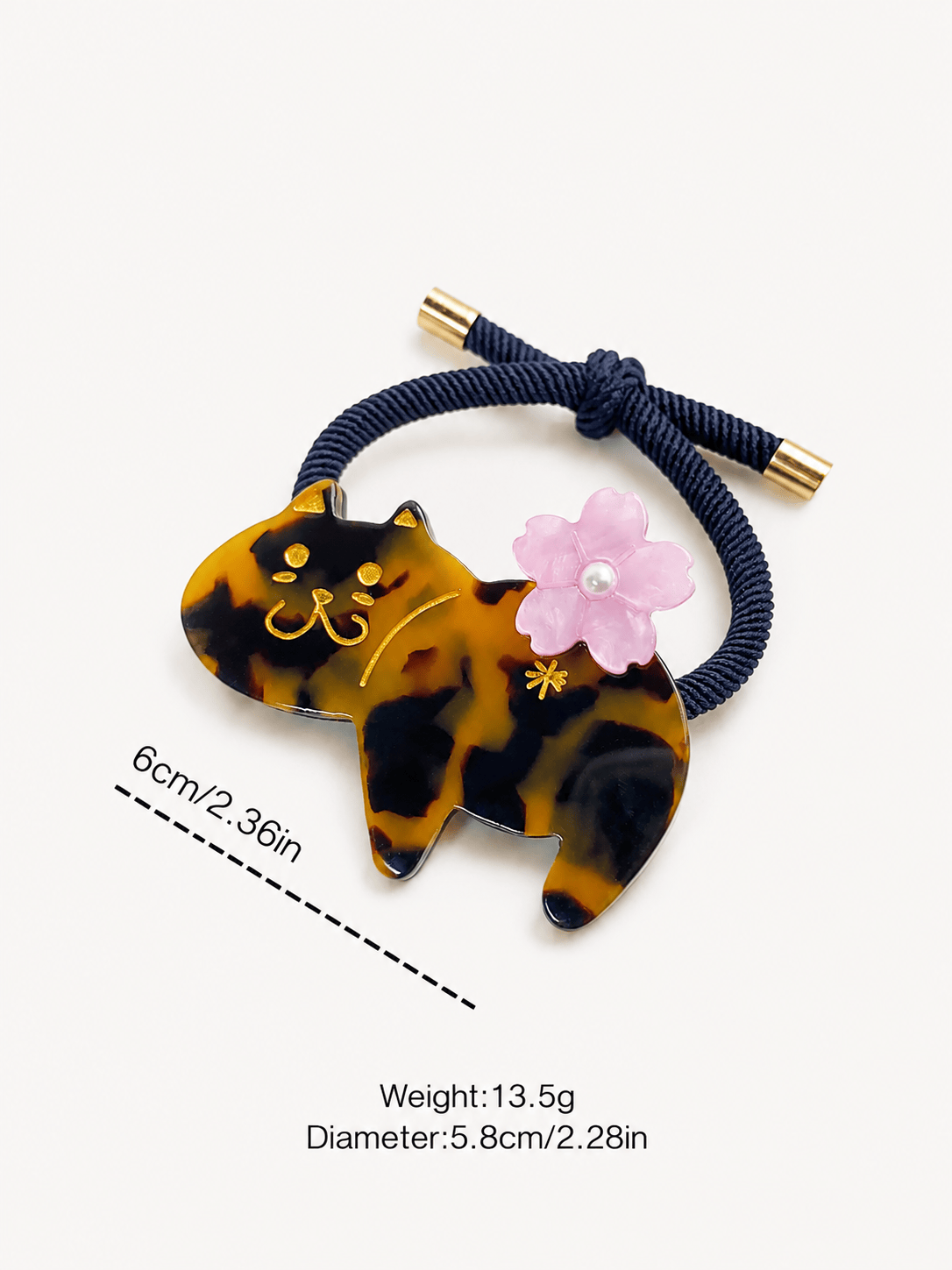 4-Pack Premium Acetate Cat Hair Ties – Cute Elastic Ponytail Holders for Women & Girls