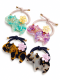 4-Pack Premium Acetate Cat Hair Ties – Cute Elastic Ponytail Holders for Women & Girls