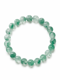 8mm Natural African Green Jade-Like Stone Bracelet (Dulong Jade Trade Name) – Handmade Beaded Stretch Bracelet with Natural Internal Patterns