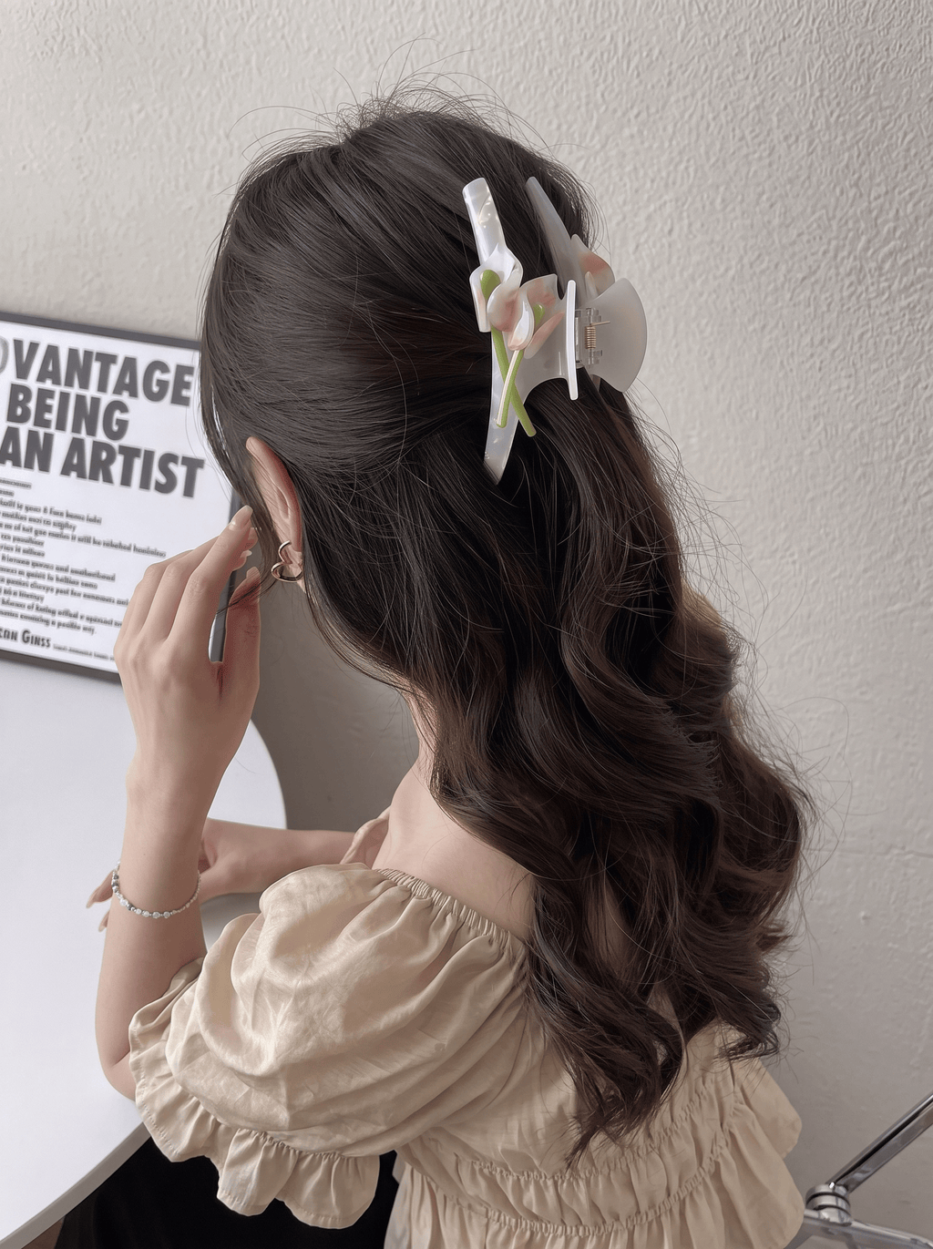 Acetate Calla Lily Hair Claw Clip for Women | Elegant French Style Strong Hold