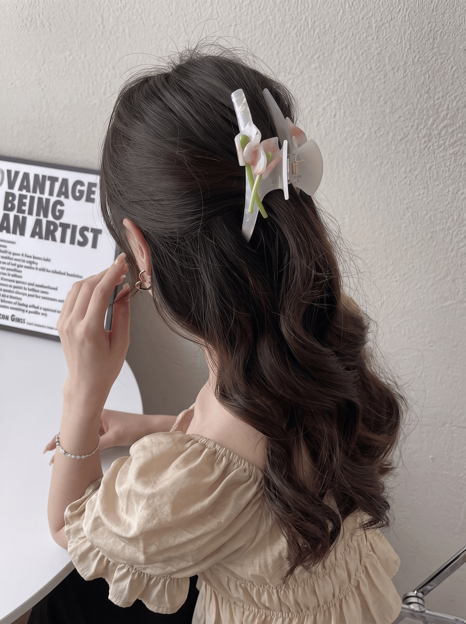Acetate Calla Lily Hair Claw Clip for Women | Elegant French Style Strong Hold