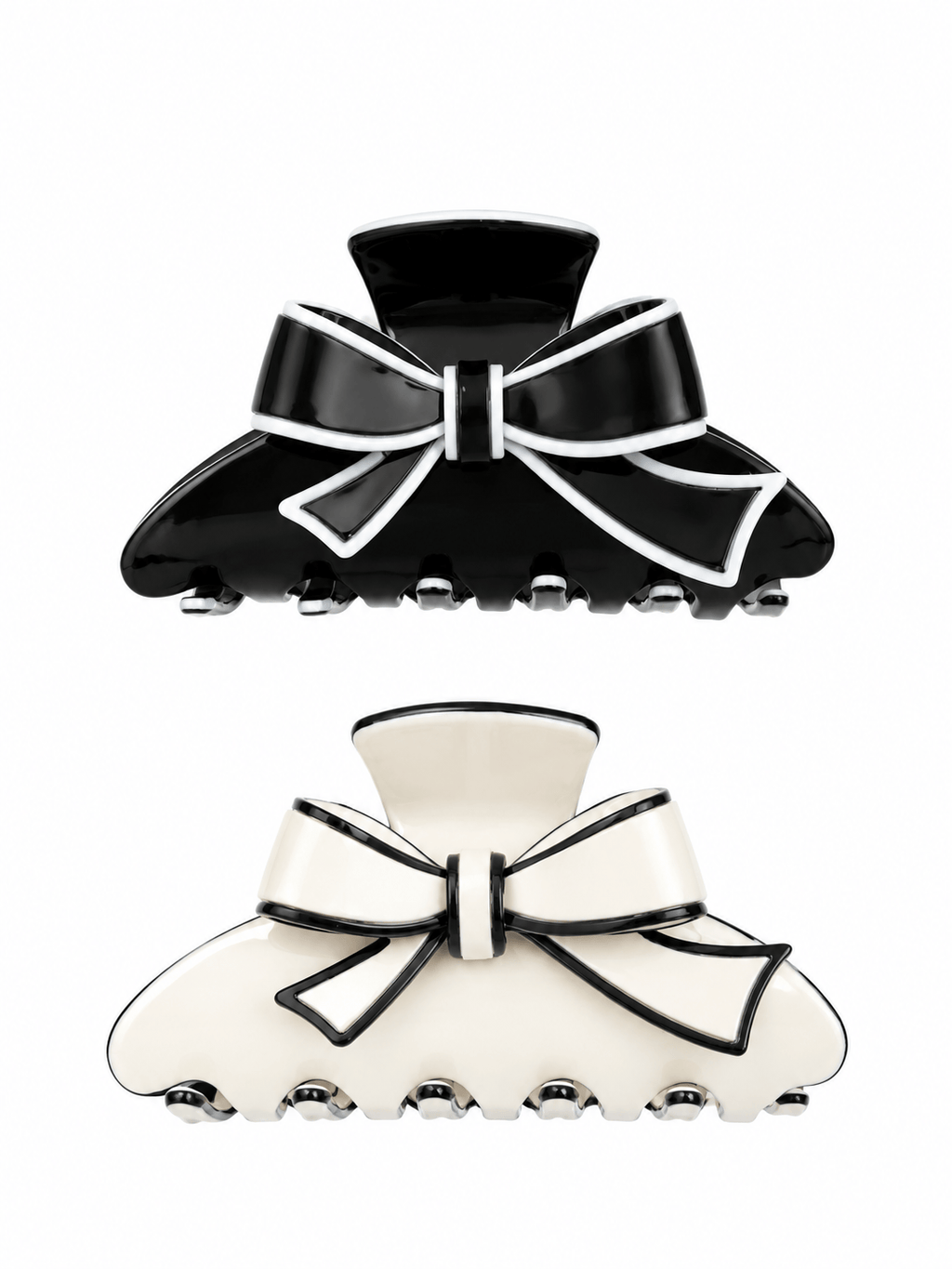 Bow Acetate Hair Claw Clip – Elegant Glossy Hair Accessory