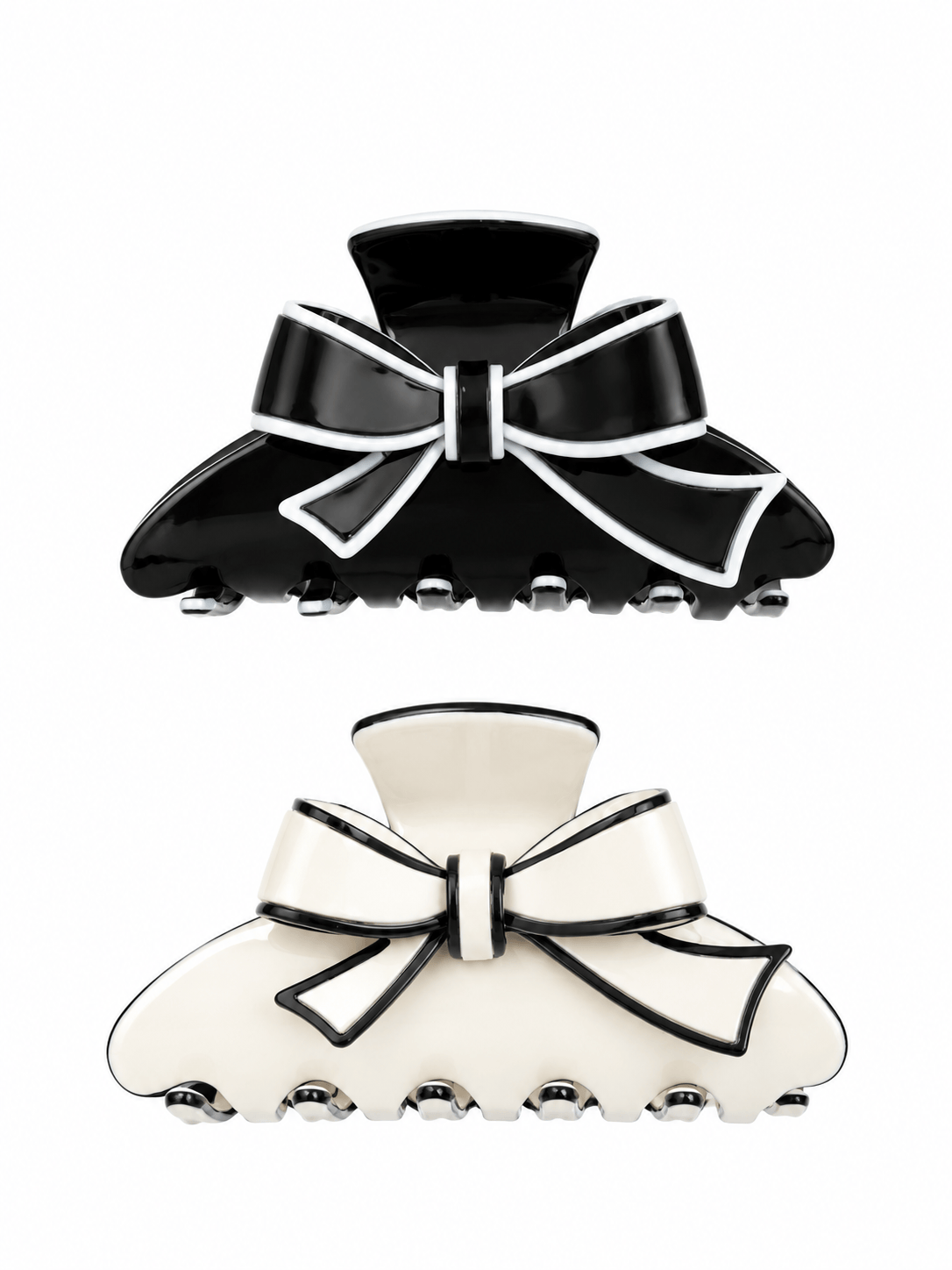 Bow Acetate Hair Claw Clip – Elegant Glossy Hair Accessory
