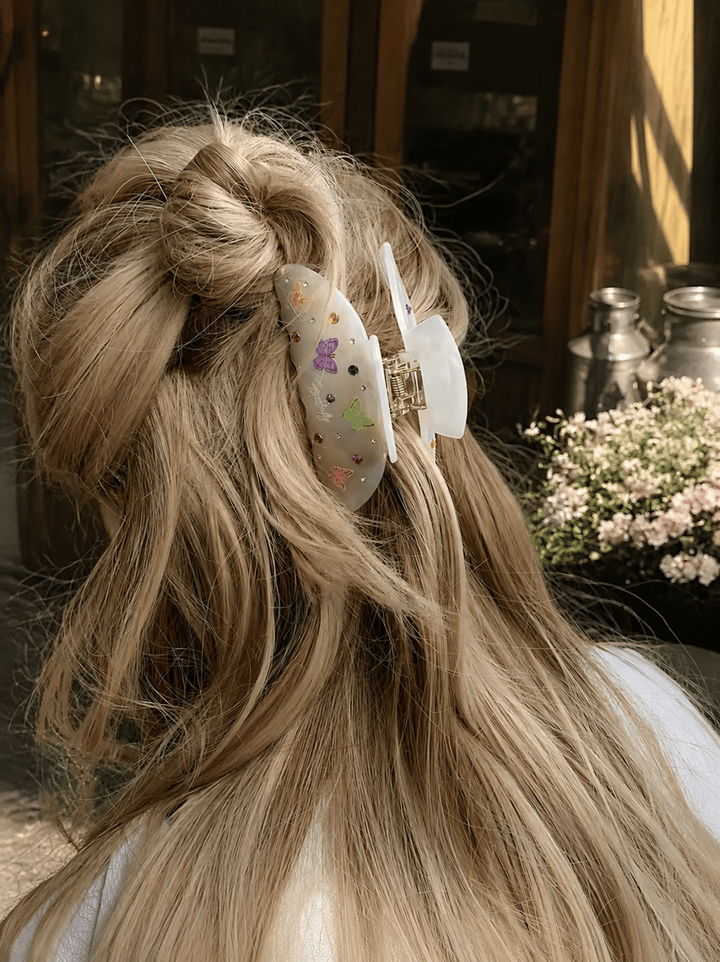 Butterfly Rhinestone Acetate Hair Claw Clip | Cute Hair Accessory