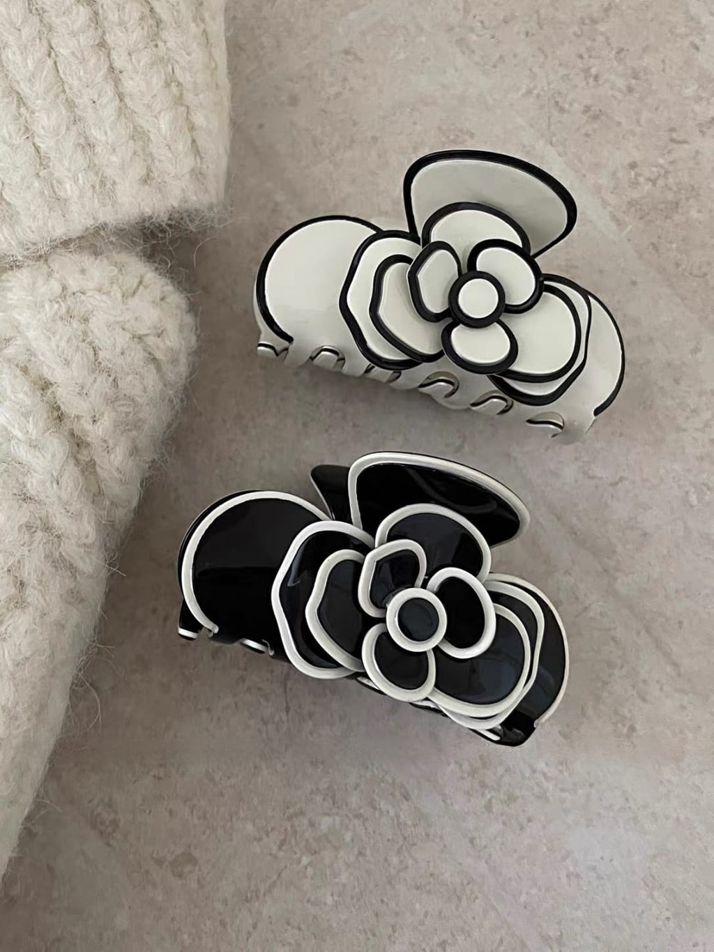 Camellia Acetate Hair Claw Clip | French-Inspired Floral Hair Accessory