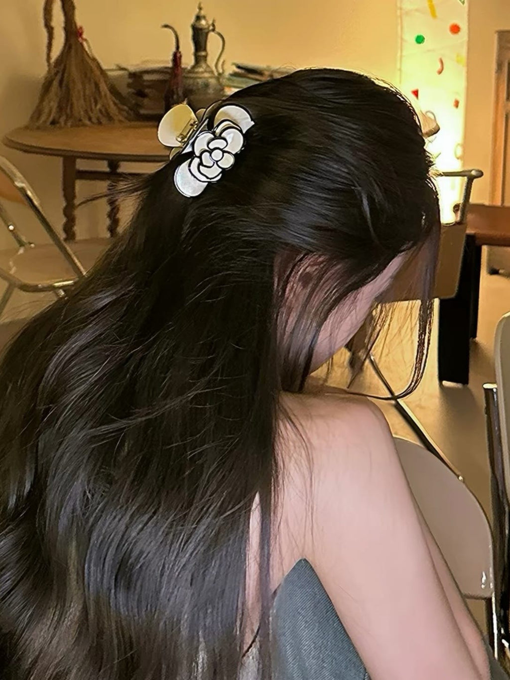 Camellia Acetate Hair Claw Clip | French-Inspired Floral Hair Accessory