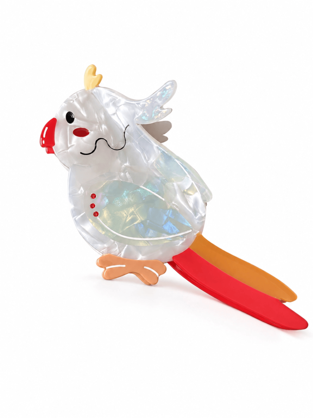 Cute Cockatiel Acetate Hair Claw Clip – Kawaii Bird Hair Accessory for Women