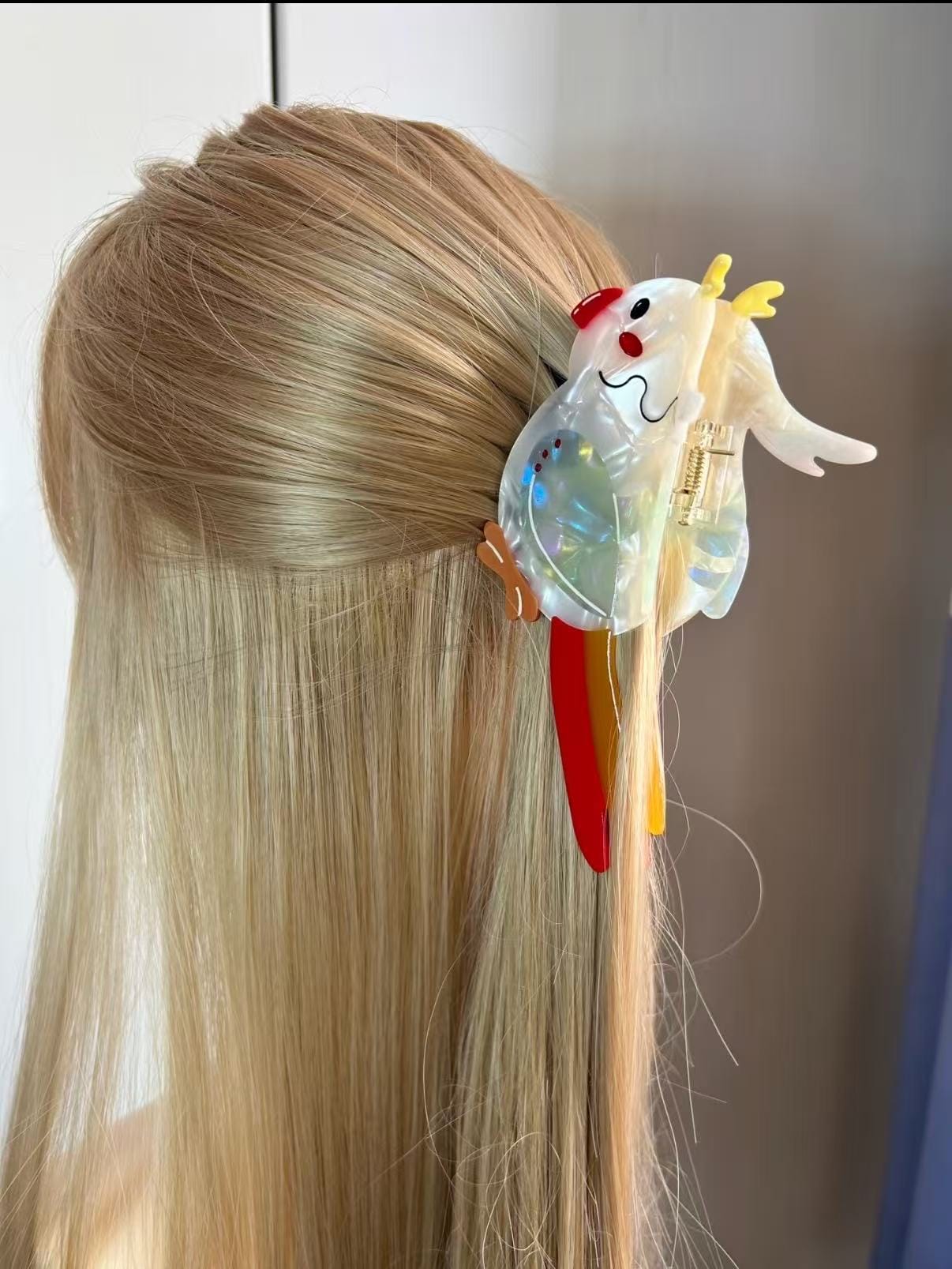 Cute Cockatiel Acetate Hair Claw Clip – Kawaii Bird Hair Accessory for Women
