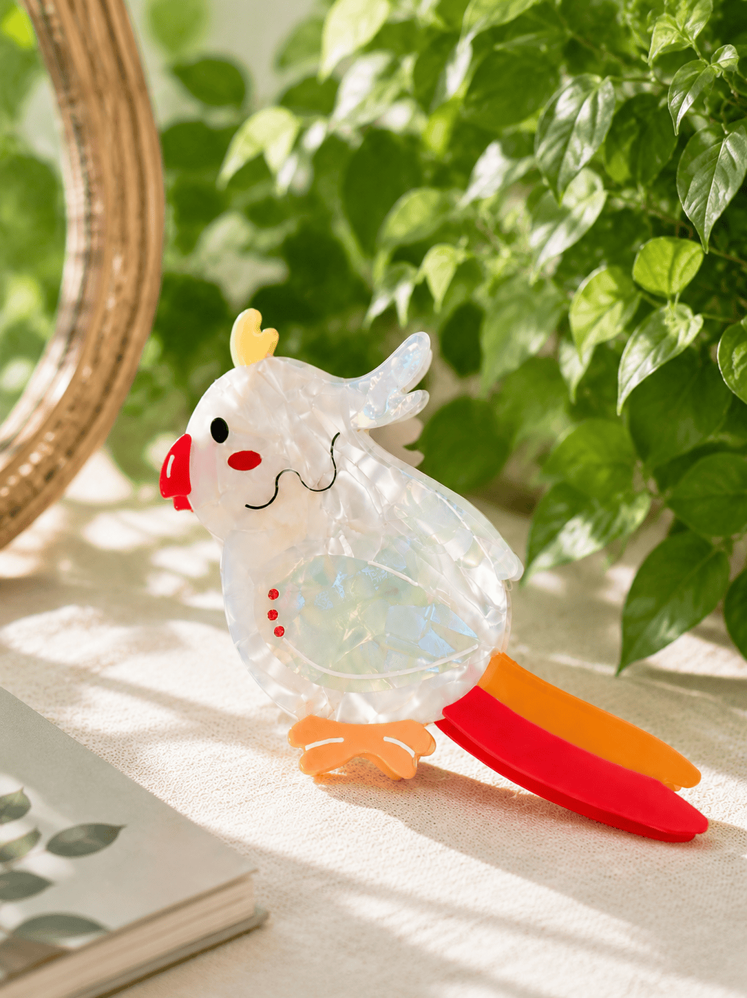 Cute Cockatiel Acetate Hair Claw Clip – Kawaii Bird Hair Accessory for Women