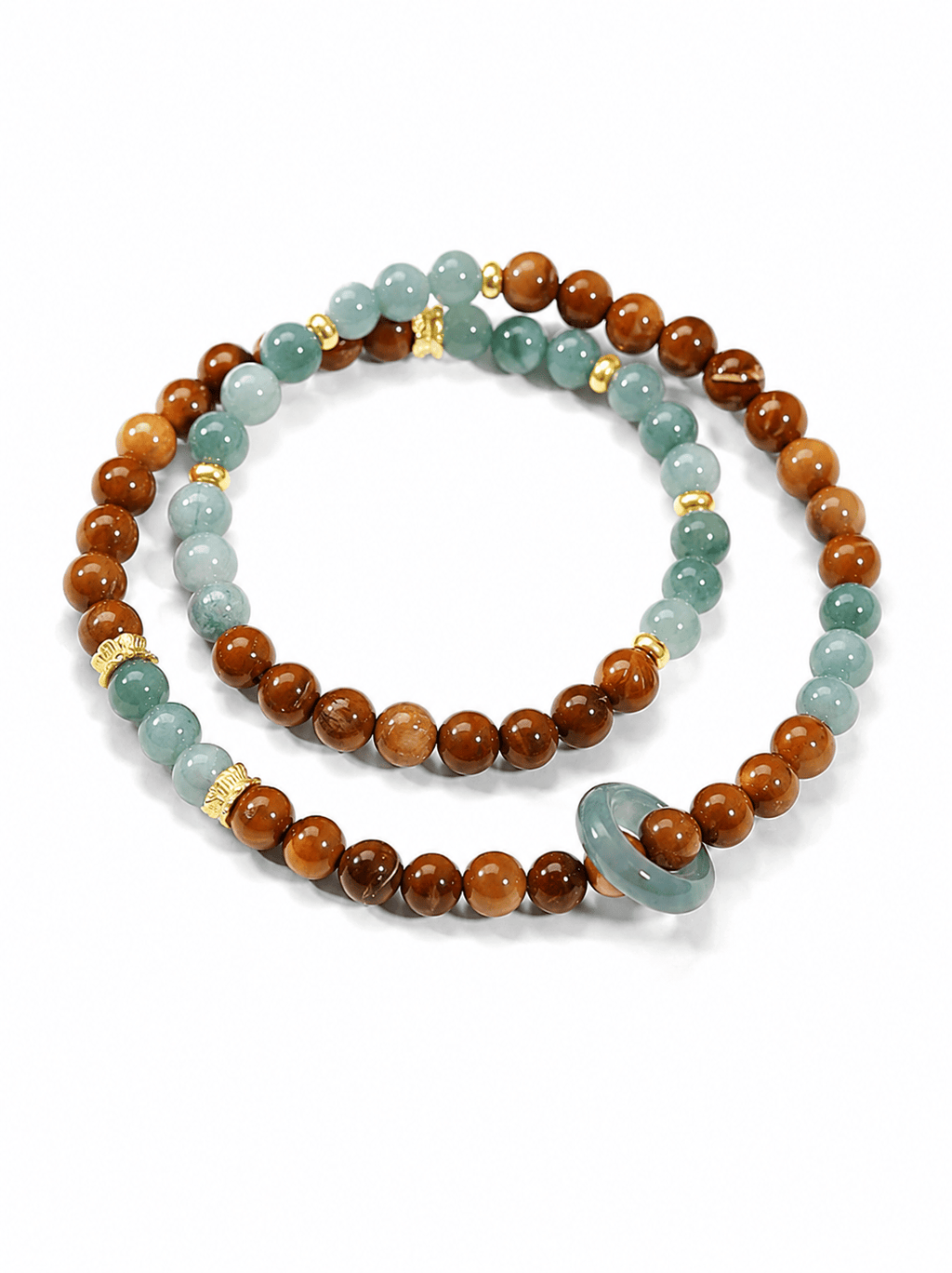 Double Layer Kukui Beads & Natural Jade Bracelet Minimalist Modern Oriental
