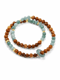 Double Layer Kukui Beads & Natural Jade Bracelet Minimalist Modern Oriental