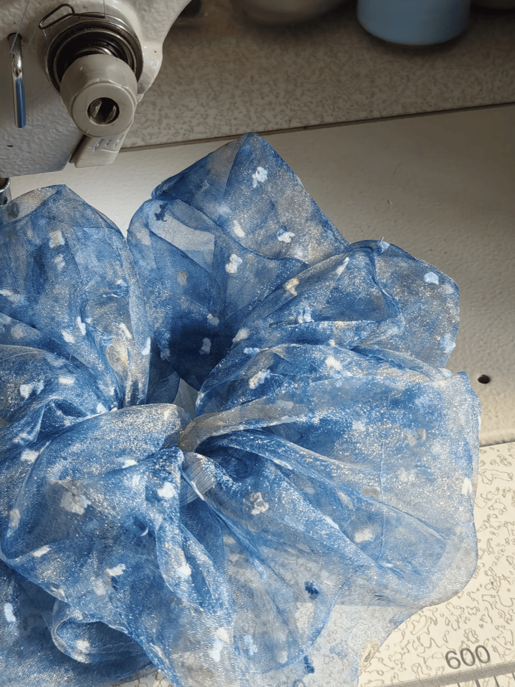 Dreamy Sky Blue Organza Scrunchie | Oversized Sheer Hair Tie