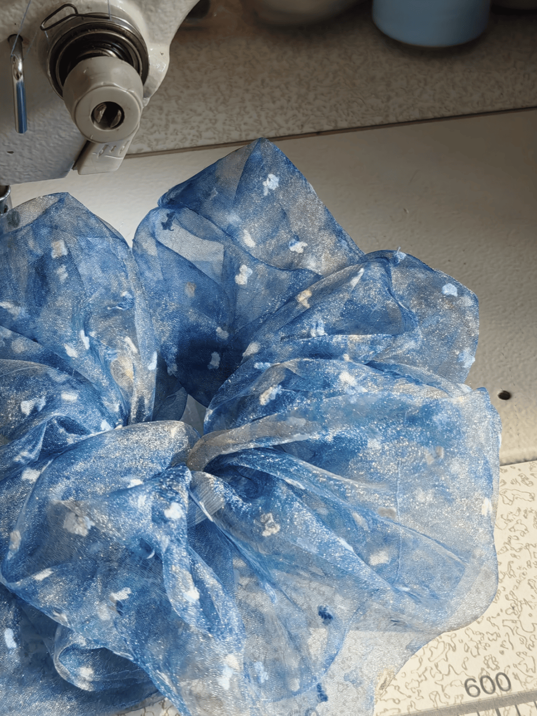 Dreamy Sky Blue Organza Scrunchie | Oversized Sheer Hair Tie