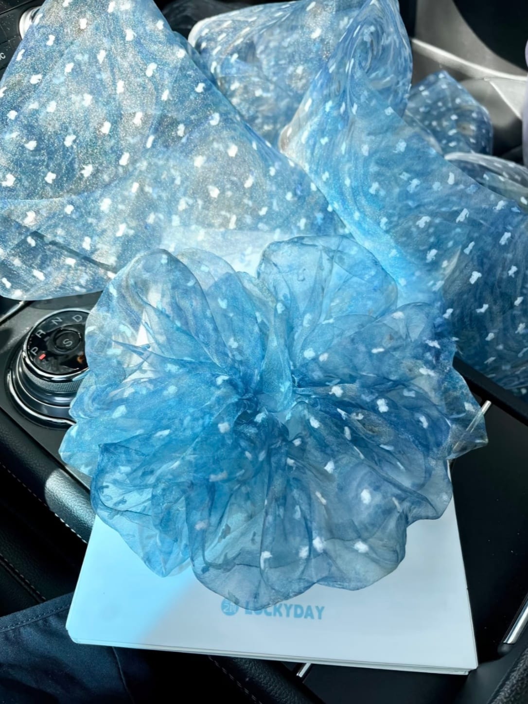 Dreamy Sky Blue Organza Scrunchie | Oversized Sheer Hair Tie