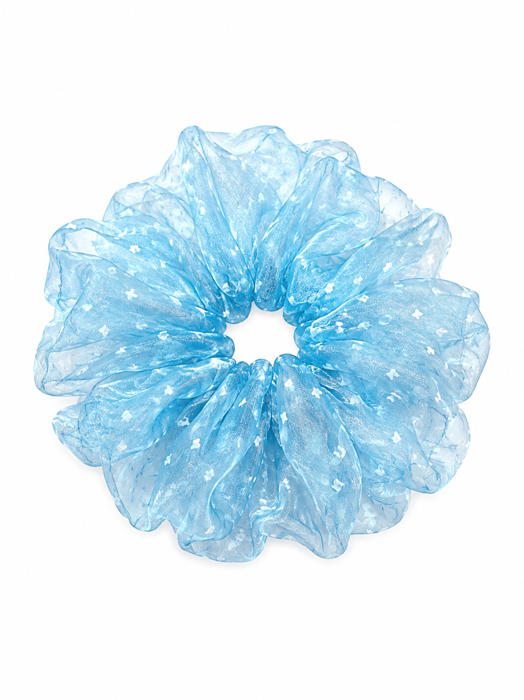 Dreamy Sky Blue Organza Scrunchie | Oversized Sheer Hair Tie
