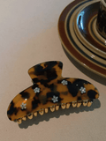 Elegant Acetate Claw Clip | Rhinestone Floral Hair Accessory