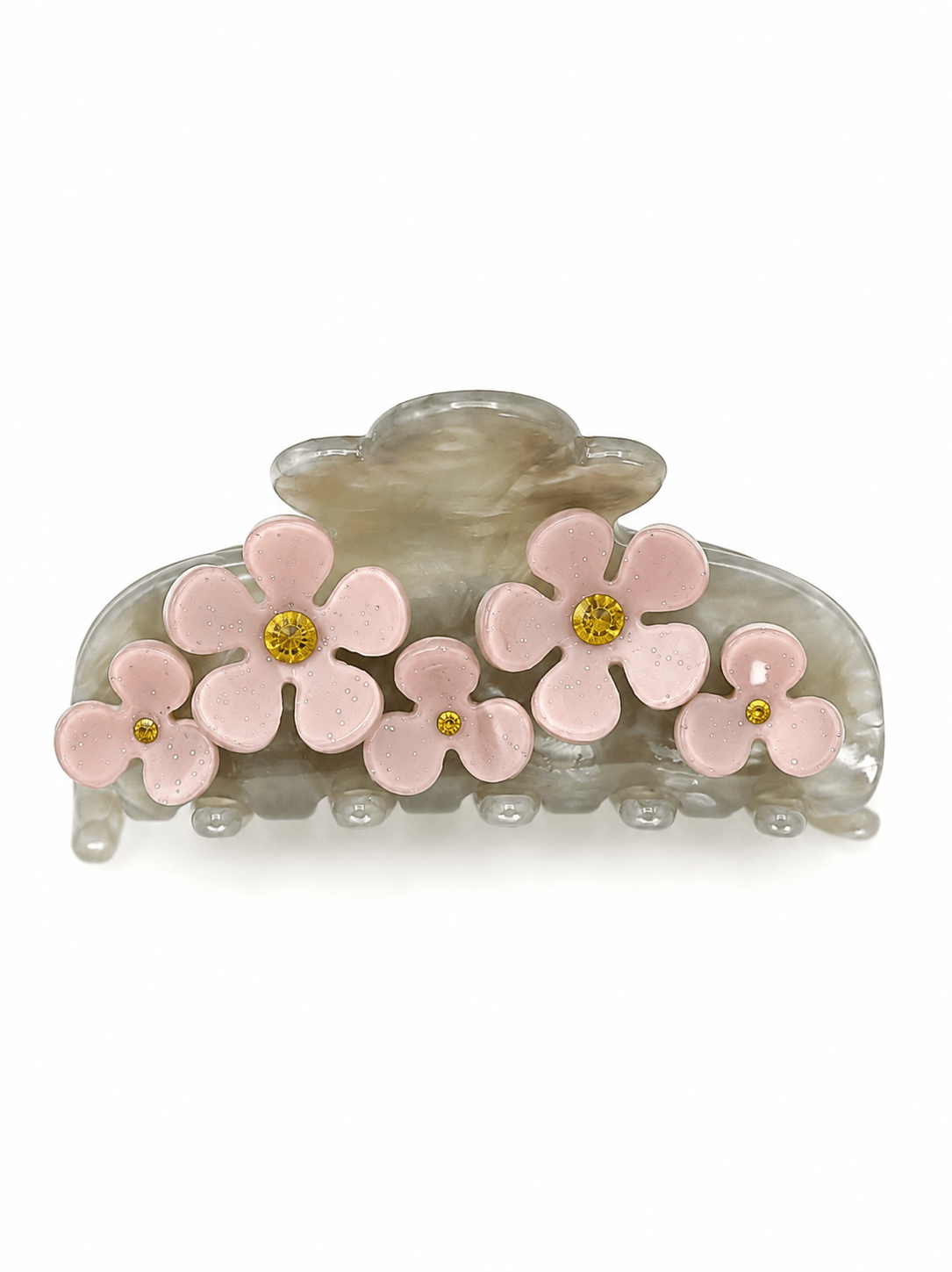 Elegant Camellia Rhinestone Hair Claw Clip – Vintage Floral Acetate Hair Clip for Women