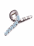 Elegant Pearl & Rhinestone Hair Claw Clip for Women, French Style Hair Accessory for Updos, Weddings & Everyday Wear