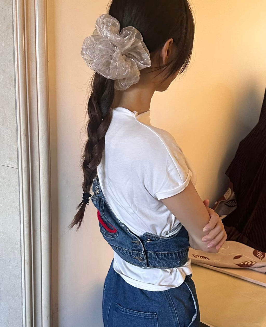 Elegant Sheer Starry Mesh Scrunchie – Sparkling Hair Tie for Ponytails & Updos
