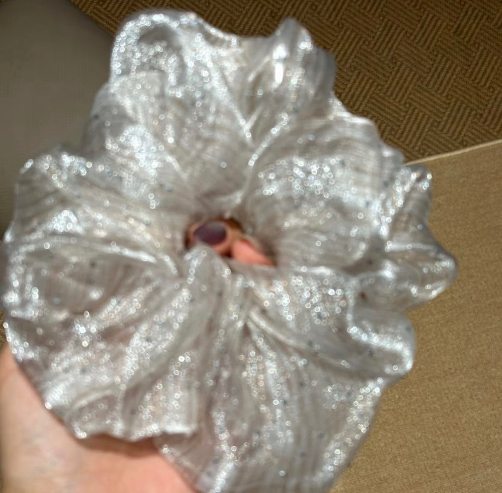 Elegant Sheer Starry Mesh Scrunchie – Sparkling Hair Tie for Ponytails & Updos