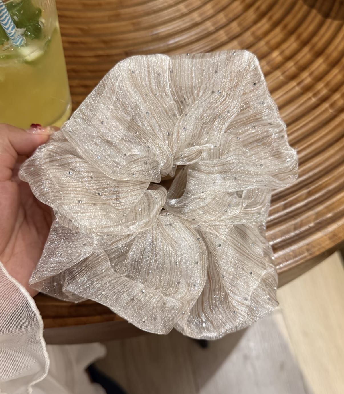 Elegant Sheer Starry Mesh Scrunchie – Sparkling Hair Tie for Ponytails & Updos