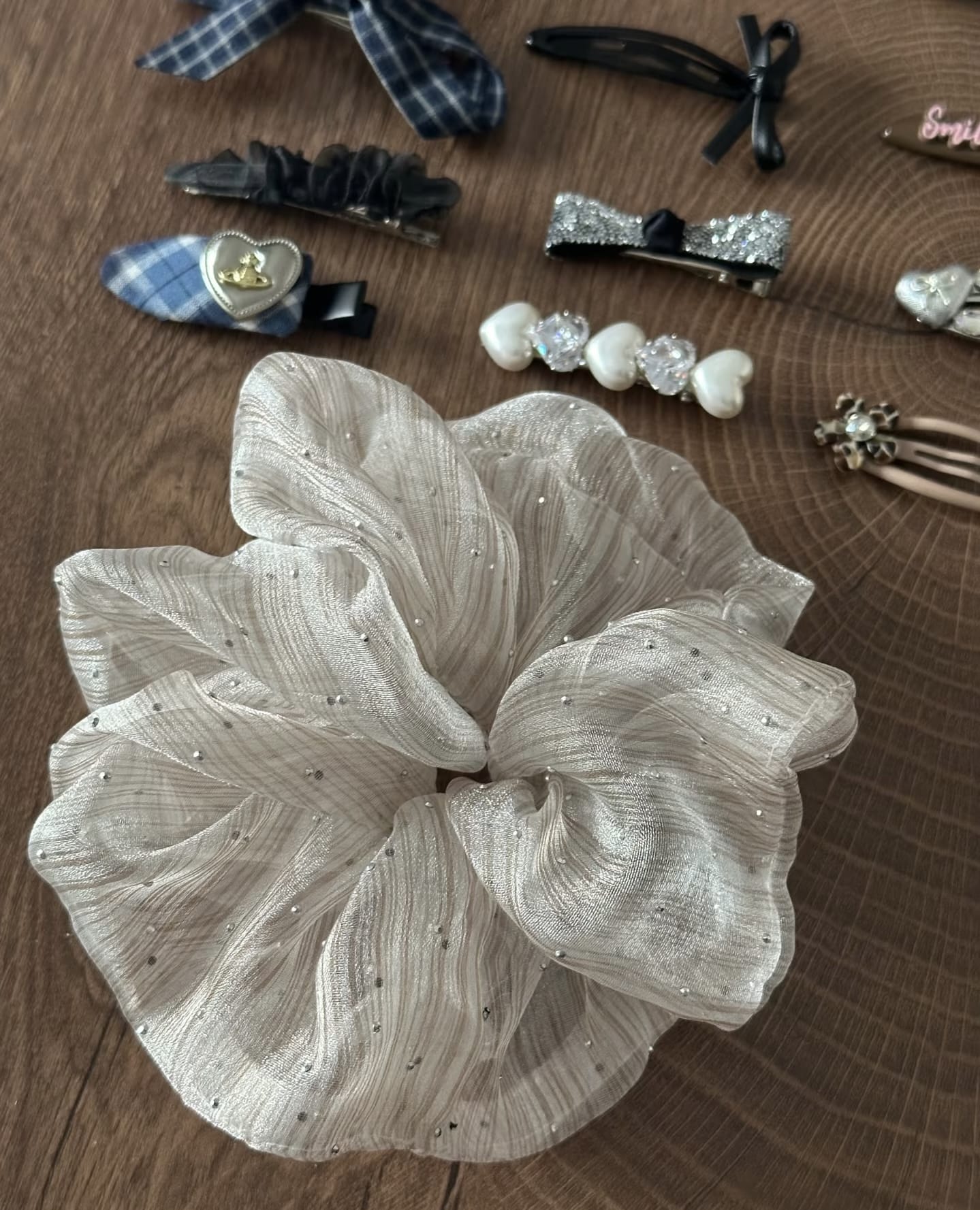 Elegant Sheer Starry Mesh Scrunchie – Sparkling Hair Tie for Ponytails & Updos