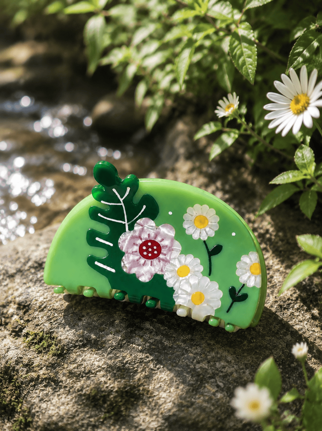Floral Acetate Hair Claw Clip 8cm | Cute Daisy Flower Hair Clip for Women