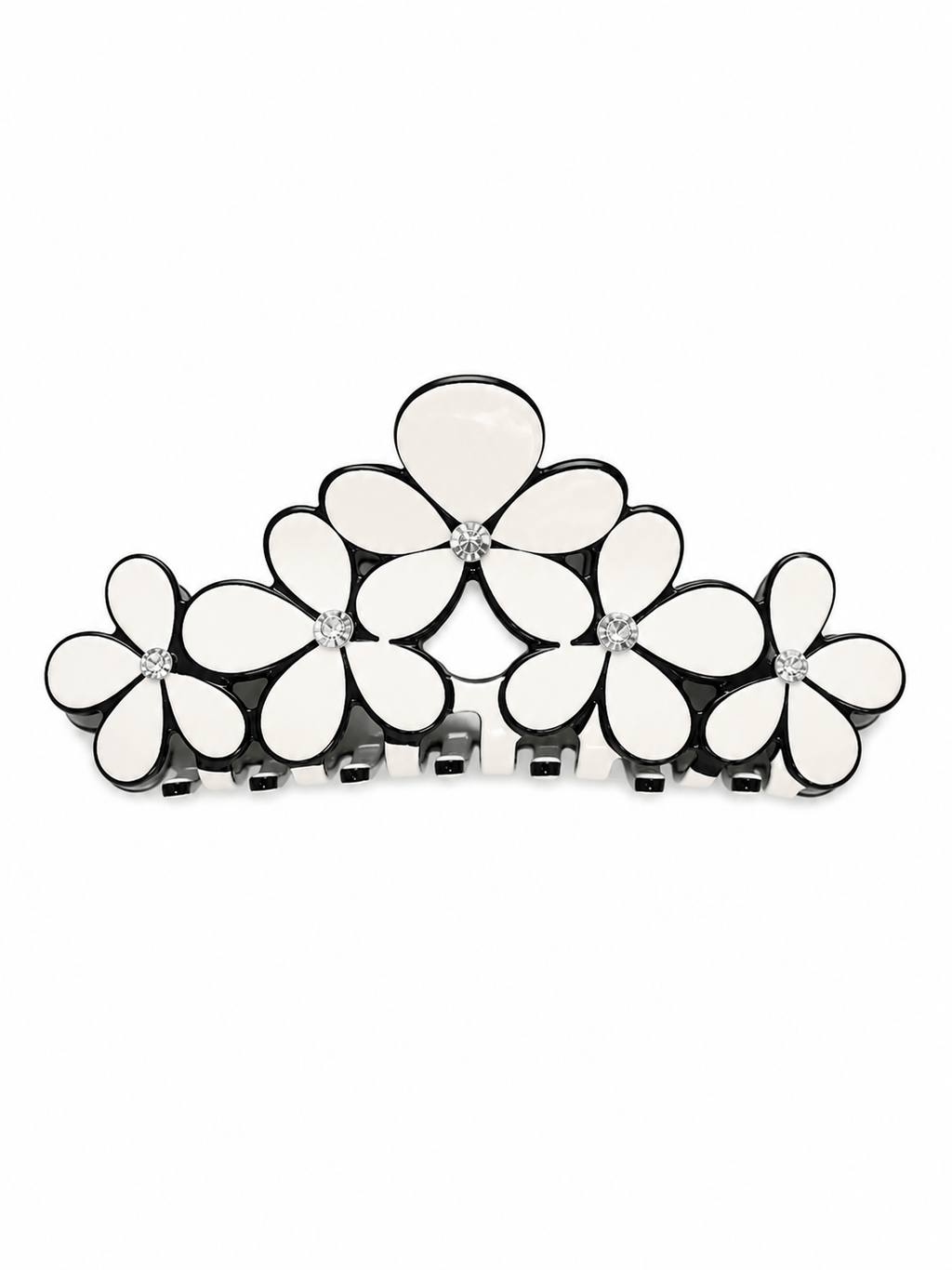 Floral Rhinestone Acetate Hair Claw Clip | Elegant Flower Hair Clip