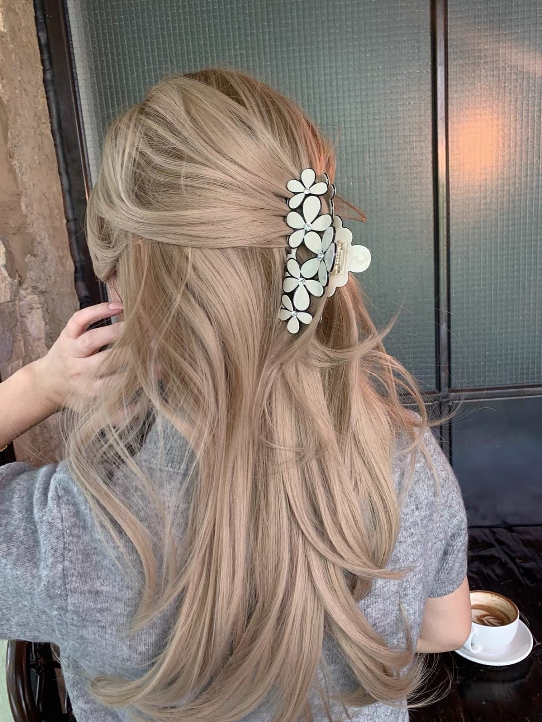 Floral Rhinestone Acetate Hair Claw Clip | Elegant Flower Hair Clip