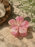 Gradient Flower Hair Claw Clip – Pearl Acetate Floral Claw Clip 
