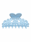Hollow Cutout Acetate Hair Claw Clip – Sky Blue Rhinestone Heart Design