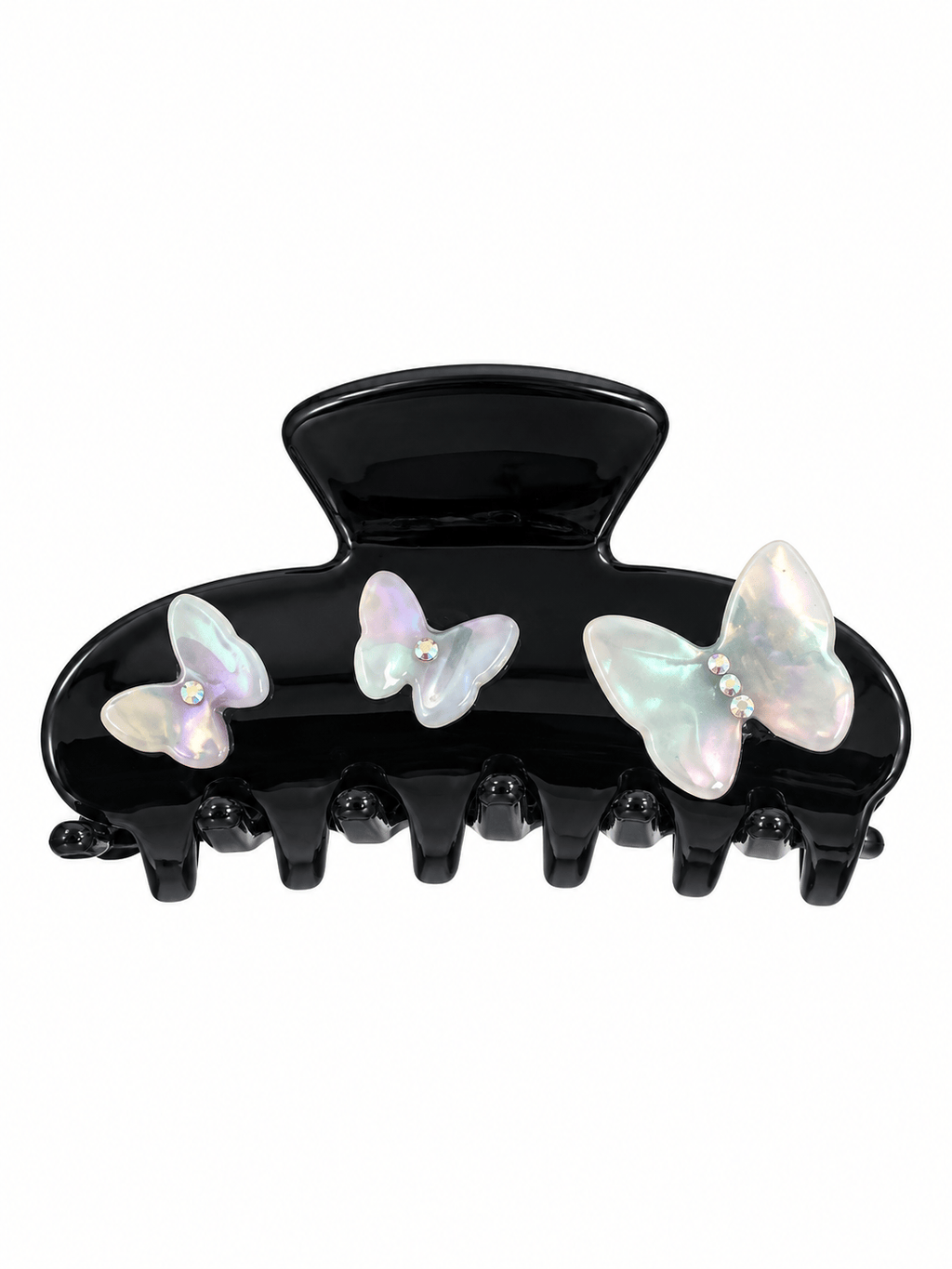 Iridescent 3D Butterfly Rhinestone Hair Claw Clip
