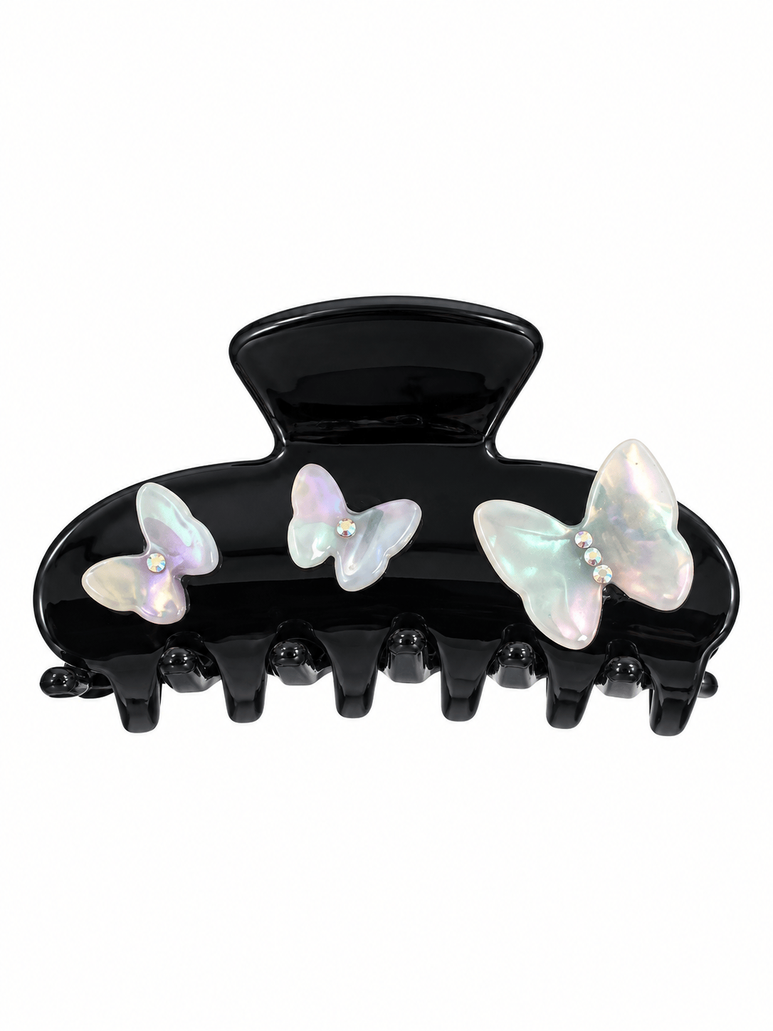 Iridescent 3D Butterfly Rhinestone Hair Claw Clip