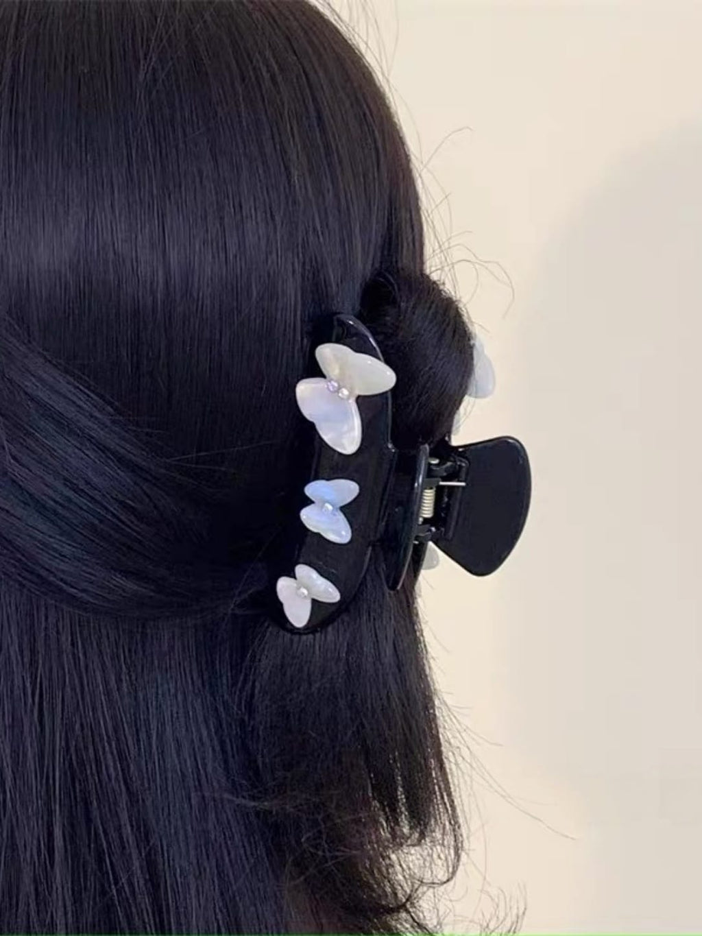 Iridescent 3D Butterfly Rhinestone Hair Claw Clip