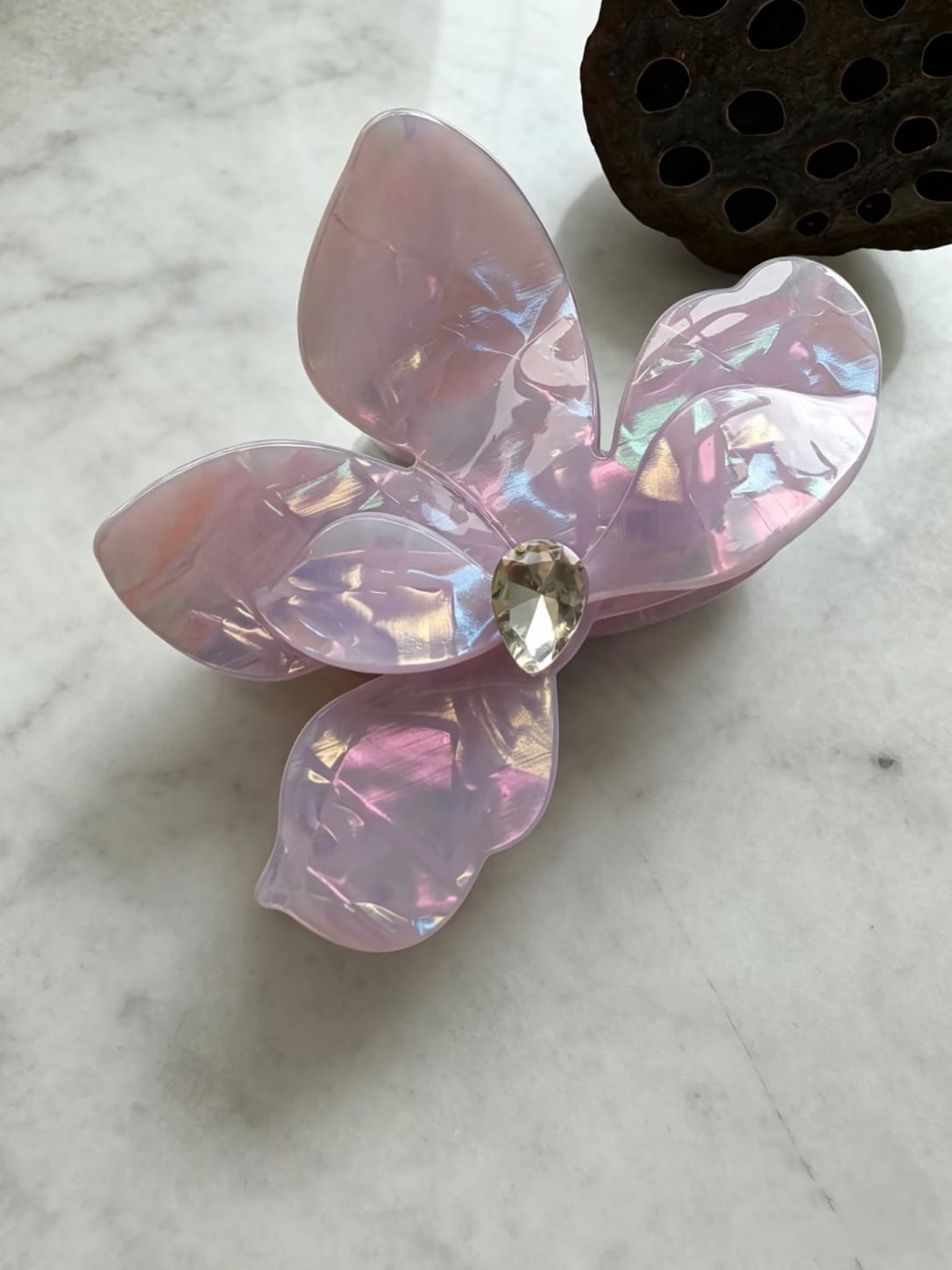 Iridescent Bougainvillea Hair Claw Clip – Acetate Floral Clip