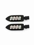 Luxe Matte Black Rhinestone Hair Clips | Sparkling 2-Piece Set