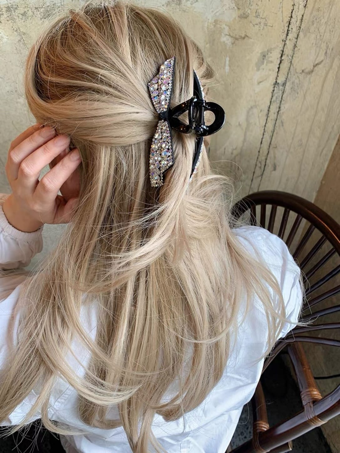 Luxury Rhinestone Bow Hair Claw Clip | Dazzling Crystal Hair Accessory