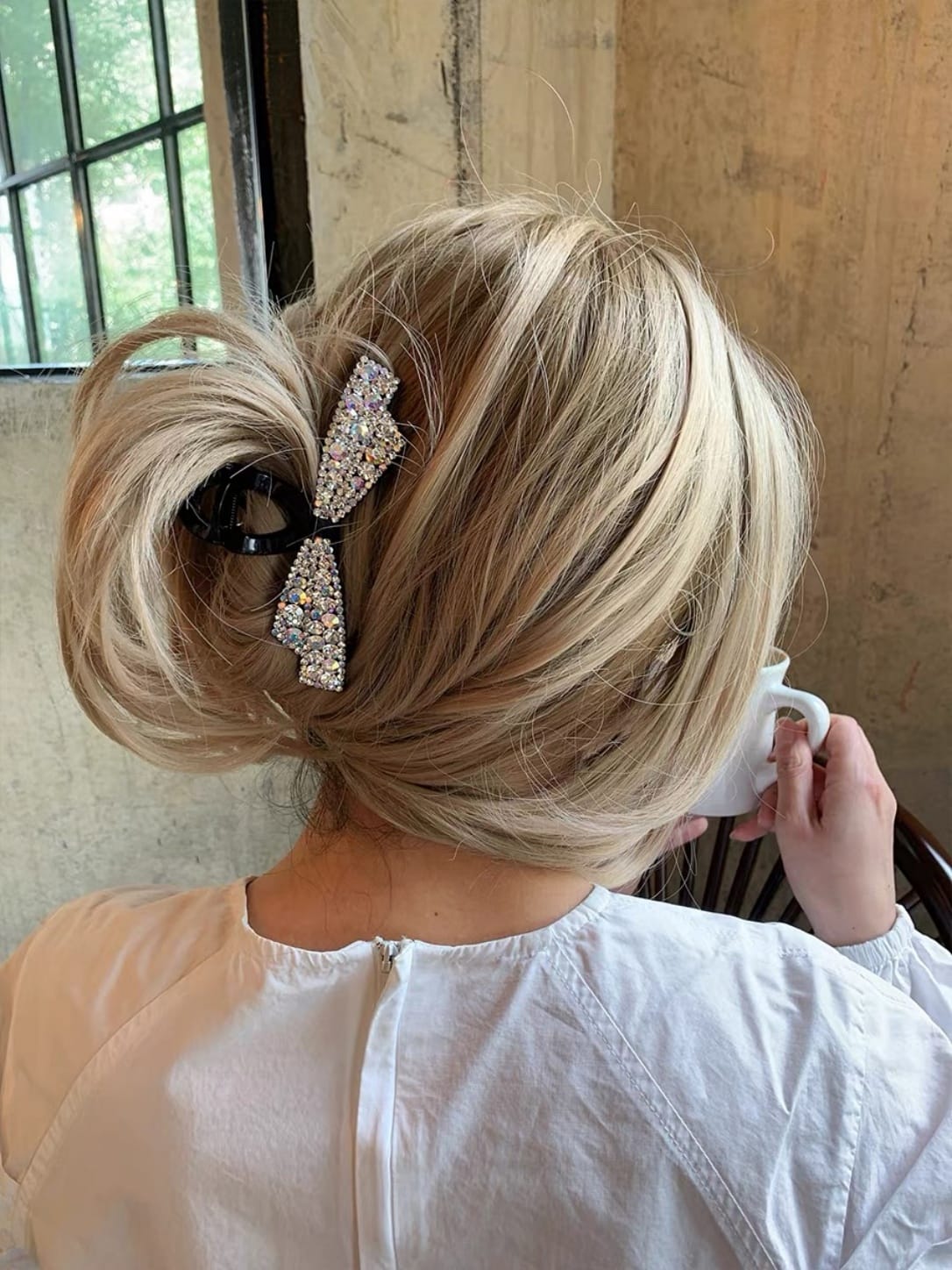 Luxury Rhinestone Bow Hair Claw Clip | Dazzling Crystal Hair Accessory