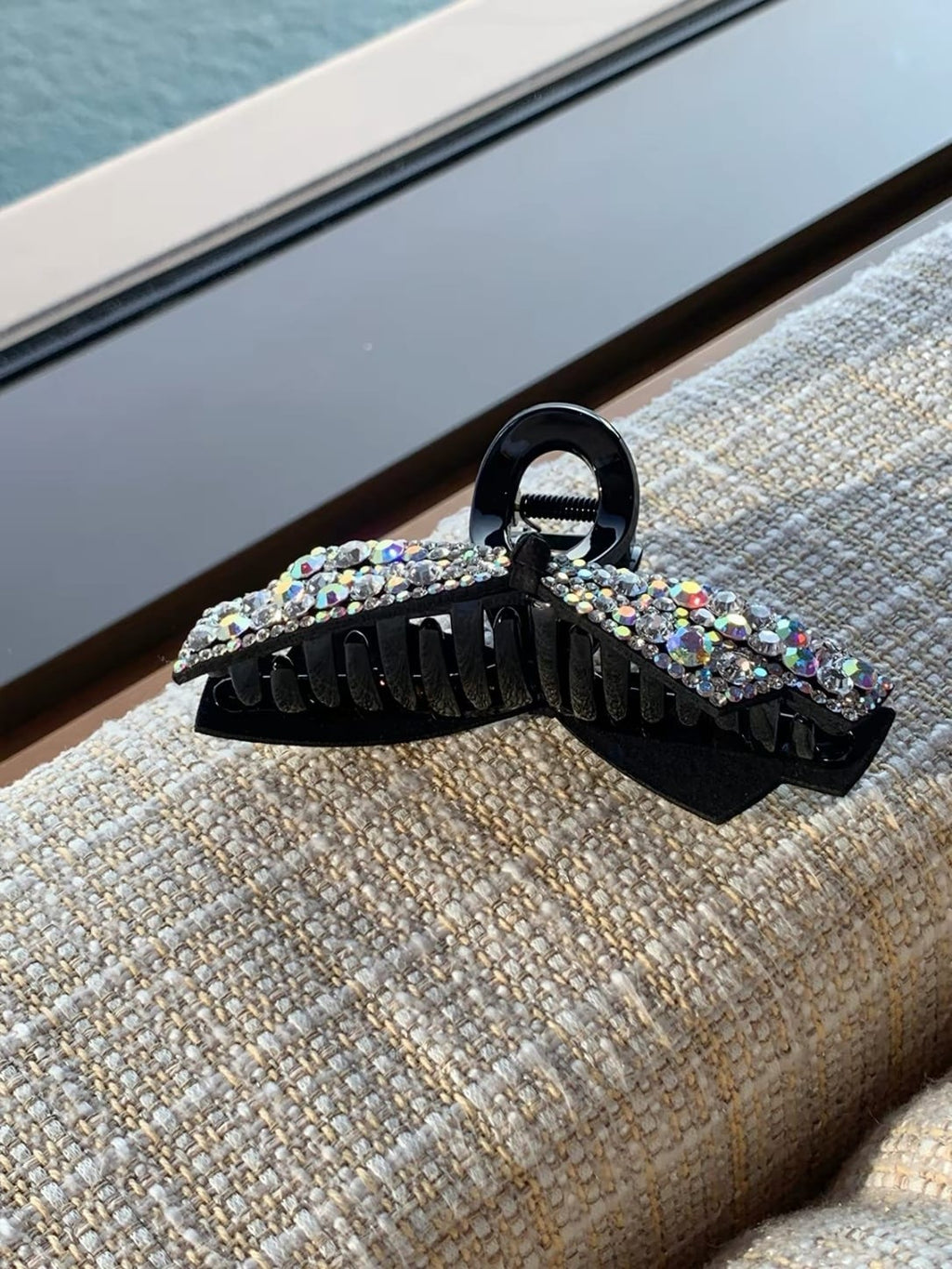 Luxury Rhinestone Bow Hair Claw Clip | Dazzling Crystal Hair Accessory