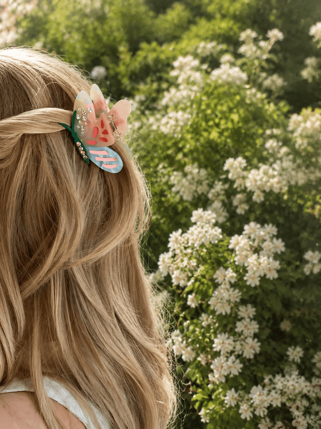 Medium Butterfly Rhinestone Acetate Hair Claw Clip | Elegant Hair Accessory