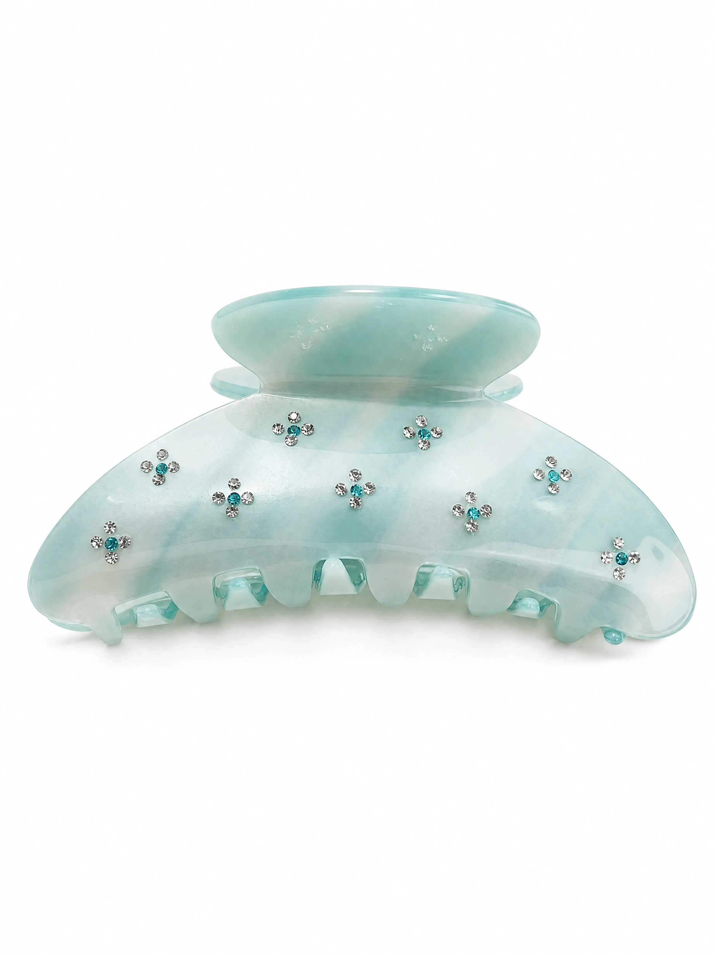 Mermaid Pearl Acetate Claw Clip – Oversized Rhinestone Hair Clip for Thick Hair