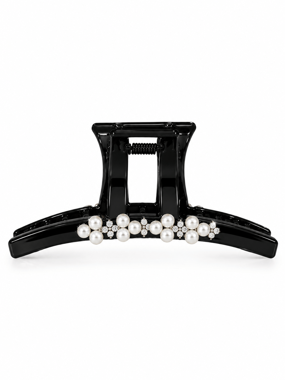 Minimalist Pearl & Rhinestone Hair Claw Clip | Thick Hair