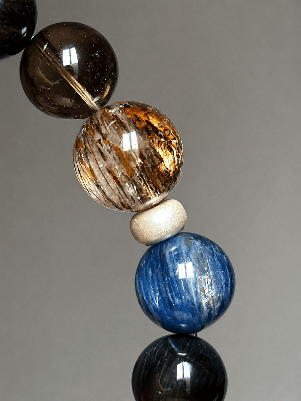 Natural Black Gold Obsidian Bracelet – Blue Crystal & Tiger Eye Beaded Energy Bracelet for Protection, Balance & Confidence | Unisex Healing Crystal Jewelry