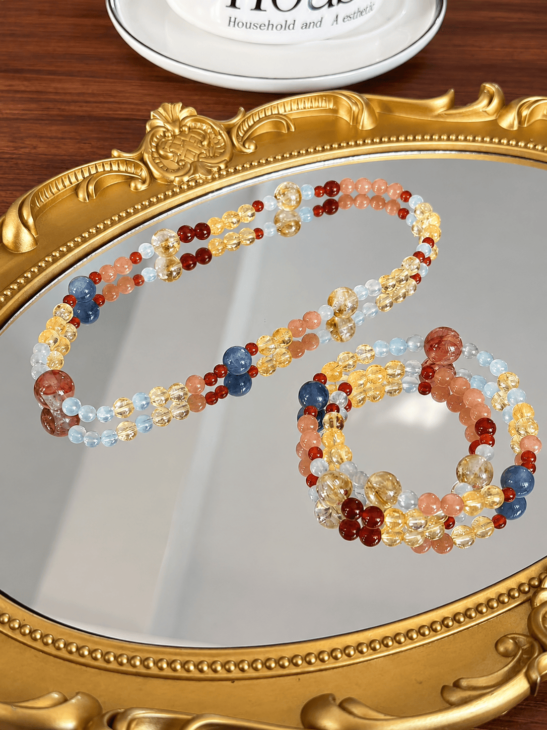 Natural Citrine & Blue Kyanite Double Wrap Crystal Bracelet | Handmade Gemstone Jewelry for Women | Lucky Energy Gift