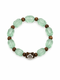 Natural Green Fluorite & Agarwood Beaded Bracelet | Modern Oriental Jewelry