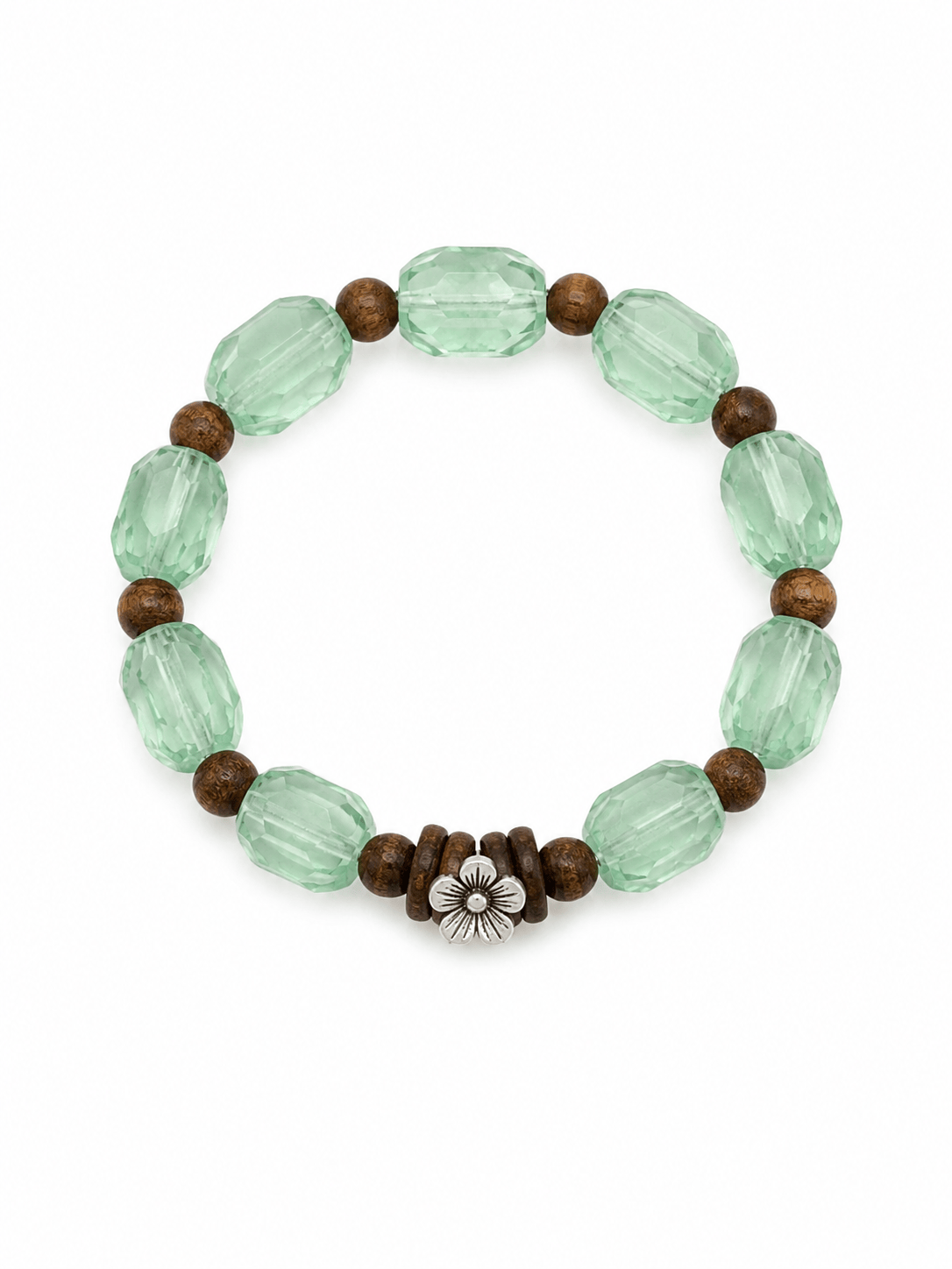 Natural Green Fluorite & Agarwood Beaded Bracelet | Modern Oriental Jewelry