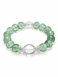 Natural Green Fluorite & White Crystal Beaded Bracelet – Elegant Women’s Gemstone Bracelet with Minimalist Luxury Design